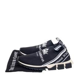 Pre Owned حذاء رياضي دولتشي آند غابانا سورينتو قماش تريكو أسود باشعار مقاس 42