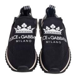 Pre Owned حذاء رياضي دولتشي آند غابانا سورينتو قماش تريكو أسود باشعار مقاس 42