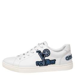 Pre Owned حذاء رياضي دولتشي أند غابانا جلد أبيض عنق منخفض مقاس 43