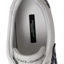 Pre Owned حذاء رياضي دولتشي أند غابانا جلد أبيض عنق منخفض مقاس 43