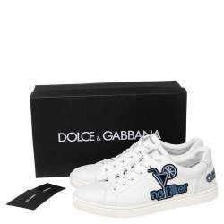 Pre Owned حذاء رياضي دولتشي أند غابانا جلد أبيض عنق منخفض مقاس 43