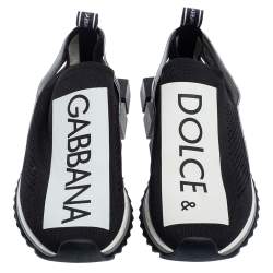 مملوكة مسبقًا Dolce & Gabbana Black/White Knit Fabric Sorrento Sneakers Size 43.5