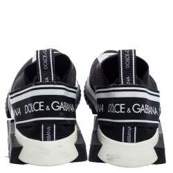 مملوكة مسبقًا Dolce & Gabbana Black/White Knit Fabric Sorrento Sneakers Size 43.5