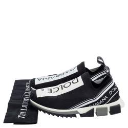 مملوكة مسبقًا Dolce & Gabbana Black/White Knit Fabric Sorrento Sneakers Size 43.5