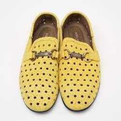 Pre Owned حذاء لوفرز دولتشي أند غ ابانا نوبوك مخرم أصفر سليب أون مقاس 43