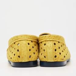 Pre Owned حذاء لوفرز دولتشي أند غابانا نوبوك مخرم أصفر سليب أون مقاس 43