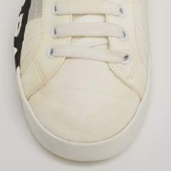 مملوكة مسبقًا Dolce & Gabbana White Nylon Portofino Low Top Sneakers Size 39.5
