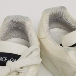 مملوكة مسبقًا Dolce & Gabbana White Nylon Portofino Low Top Sneakers Size 39.5