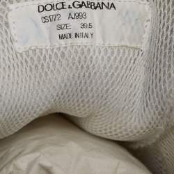 مملوكة مسبقًا Dolce & Gabbana White Nylon Portofino Low Top Sneakers Size 39.5