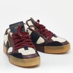 Pre Owned Dolce & Gabbana Multicolor Leather And Nylon New Miami Low Top Sneakers Size 40