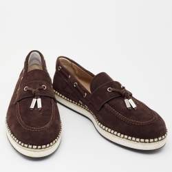 Pre Owned Dolce & Gabbana Brown Suede Slip On Espadrille Loafers Size 44