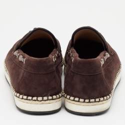 Pre Owned Dolce & Gabbana Brown Suede Slip On Espadrille Loafers Size 44
