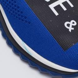 Pre Owned حذاء رياضي دولتشي أند غابانا سورينتو قماش تريكو أزرق مطبوع شعار الماركة سليب أون مقاس 46