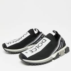 Pre Owned حذاء رياضي دولتشي أند غابانا سورينتو قماش تريكو أبيض / أسود مقاس 41