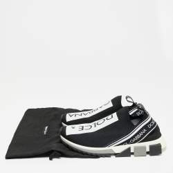 Pre Owned حذاء رياضي دولتشي أند غابانا سورينتو قماش تريكو أبيض / أسود مقاس 41