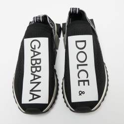 Pre Owned حذاء رياضي دولتشي أند غابانا سورينتو قماش تريكو أبيض / أسود مقاس 41