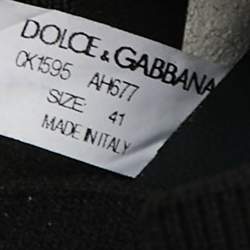 Pre Owned حذاء رياضي دولتشي أند غابانا سورينتو قماش تريكو أبيض / أسود مقاس 41