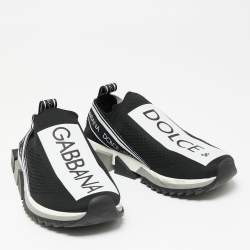 Pre Owned حذاء رياضي دولتشي أند غابانا سورينتو قماش تريكو أبيض / أسود مقاس 41