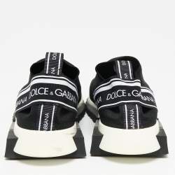 Pre Owned حذاء رياضي دولتشي أند غابانا سورينتو قماش تريكو أبيض / أسود مقاس 41