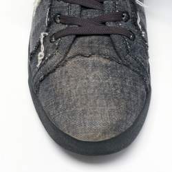 Pre Owned Dolce & Gabbana Dark Grey Denim Lace Up Sneakers Size 44  