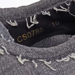 Pre Owned Dolce & Gabbana Dark Grey Denim Lace Up Sneakers Size 44  