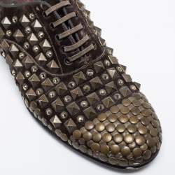 Dolce & Gabbana Brown Velvet Lace Up Oxfords Size 40