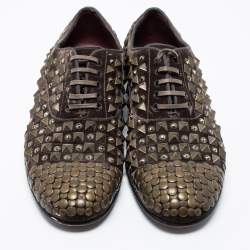 Dolce & Gabbana Brown Velvet Lace Up Oxfords Size 40