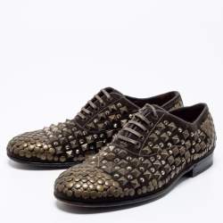 Dolce & Gabbana Brown Velvet Lace Up Oxfords Size 40