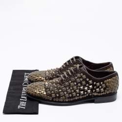 Dolce & Gabbana Brown Velvet Lace Up Oxfords Size 40