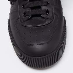 Pre Owned Dolce & Gabbana Black Leather Miami Logo Low Top Sneakers Size 42