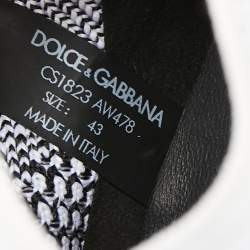 Pre Owned حذاء رياضي دولتشي أند غابانا سورينتو مطاط وقماش تريكو أسود/أبيض سليب أون مقاس 43