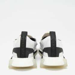 Pre Owned حذاء رياضي دولتشي أند غابانا سورينتو مطاط وقماش تريكو أسود/أبيض سليب أون مقاس 43