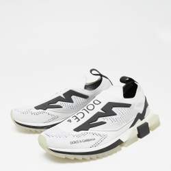 Pre Owned حذاء رياضي دولتشي أند غابانا سورينتو مطاط وقماش تريكو أسود/أبيض سليب أون مقاس 43