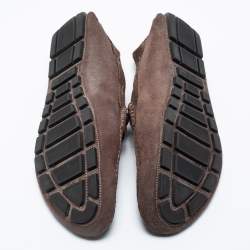 Pre Owned Dolce & Gabbana Brown Suede Boat Loafers Size 44