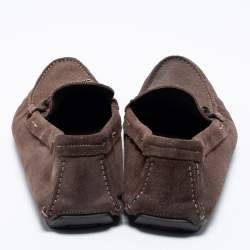 Pre Owned Dolce & Gabbana Brown Suede Boat Loafers Size 44