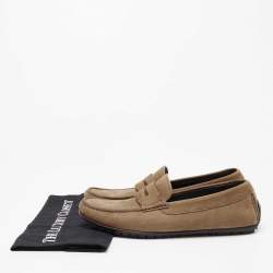 مملوكة مسبقًا Dolce & Gabbana Light Brown Nubuck Leather Loafers Size 40
