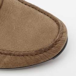 مملوكة مسبقًا Dolce & Gabbana Light Brown Nubuck Leather Loafers Size 40