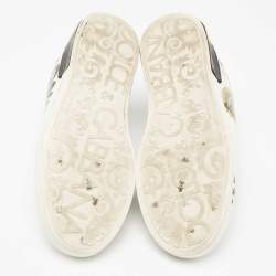 Pre Owned Dolce & Gabbana White/Black Leather Portofino Royal Sneakers  Size 44