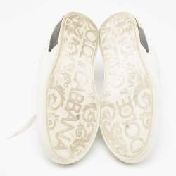 Pre Owned حذاء رياضي دولتشي أند غابانا بورتوفينو جلد نابا أبيض/ أسود مقاس 44