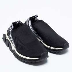 مملوكة مسبقًا حذاء رياضي دولتشي أند غابانا سورينتو قماش تريكو أبيض / أسود مقاس 40