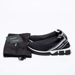 مملوكة مسبقًا حذاء رياضي دولتشي أند غابانا سورينتو قماش تريكو أبيض / أسود مقاس 40