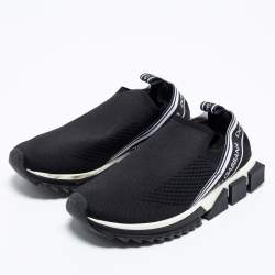 مملوكة مسبقًا حذاء رياضي دولتشي أند غابانا سورينتو قماش تريكو أبيض / أسود مقاس 40