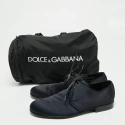 Dolce & Gabbana Navy Blue Satin Lace Up  Derby Size 41