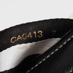Dolce & Gabbana Black/White Canvas Cross Strap Flat Slides Size 41