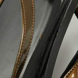 Dolce & Gabbana Brown Patent Leather Flat Sandals Size 40.5