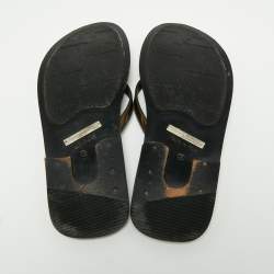 Dolce & Gabbana Brown Patent Leather Flat Sandals Size 40.5
