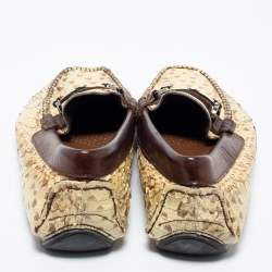 Dolce & Gabbana Beige/Brown Water Snake Loafers Size 40.5