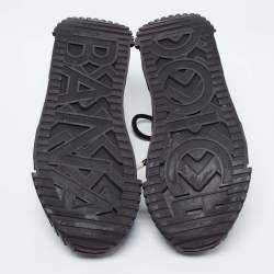 مملوكة مسبقًا Dolce & Gabbana Black Mesh And Leather Low Top Sneakers Size 44