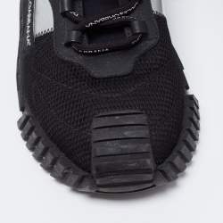 مملوكة مسبقًا Dolce & Gabbana Black Mesh And Leather Low Top Sneakers Size 44