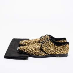 Dolce & Gabbana Black Suede Crystal Embellished Lace Up Derby Size 42